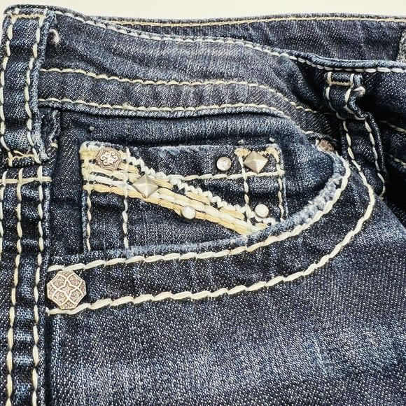 Silver Jeans Size 29 29X31 Natsuki Boot Cut Dark Wash Stretch Flap Pockets - Picture 5 of 7